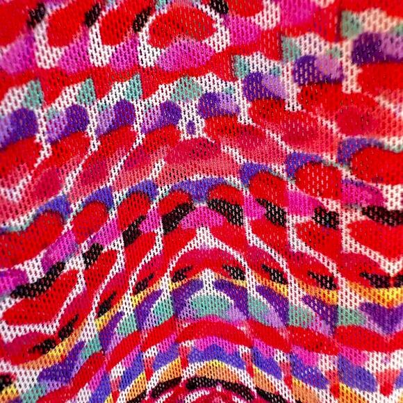 Profile by Gottex Multicolor Mesh Swim Cover-Up XL Festival Y2K Beachwear - Picture 4 of 6